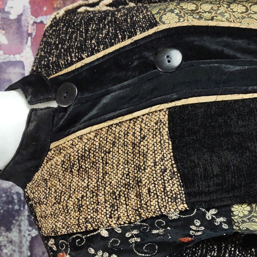 Vintage Flashback Mixed Media Patchwork Jacket - image 5